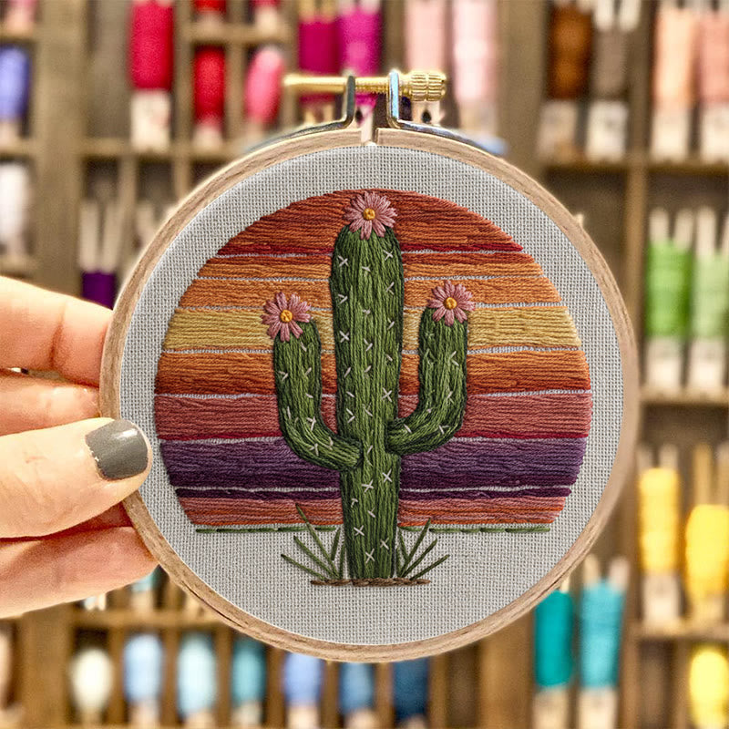 Rubbyoo Embroidery Kit - Charming Cactus | Unique Home Decor | Perfect Housewarming Gift - image 4