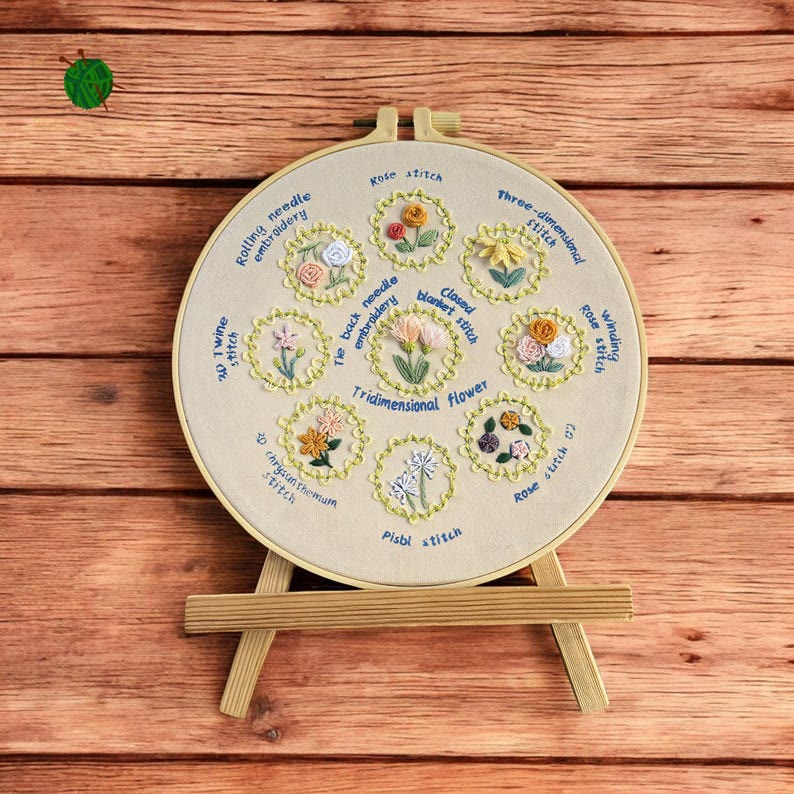 Rubbyoo 3-piece Embroidery Starter Kit - Various Stitch Practice | Basic Stitches For Beginners | Gift For Handmade Lovers - image 1