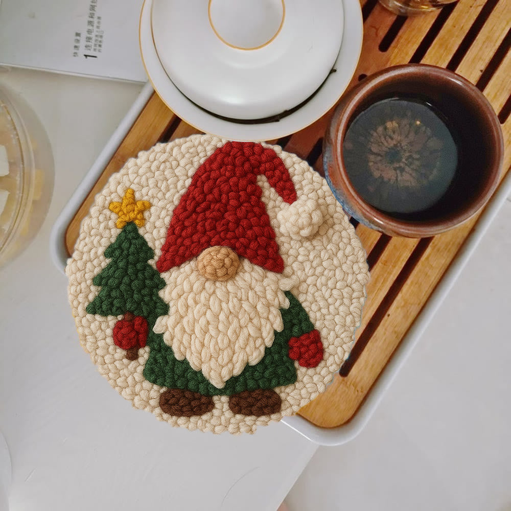 Christmas Gnome Punch Needle Kit - Diy Christmas Decoration | Cozy Handmade Wall | Art For Holiday - image 1