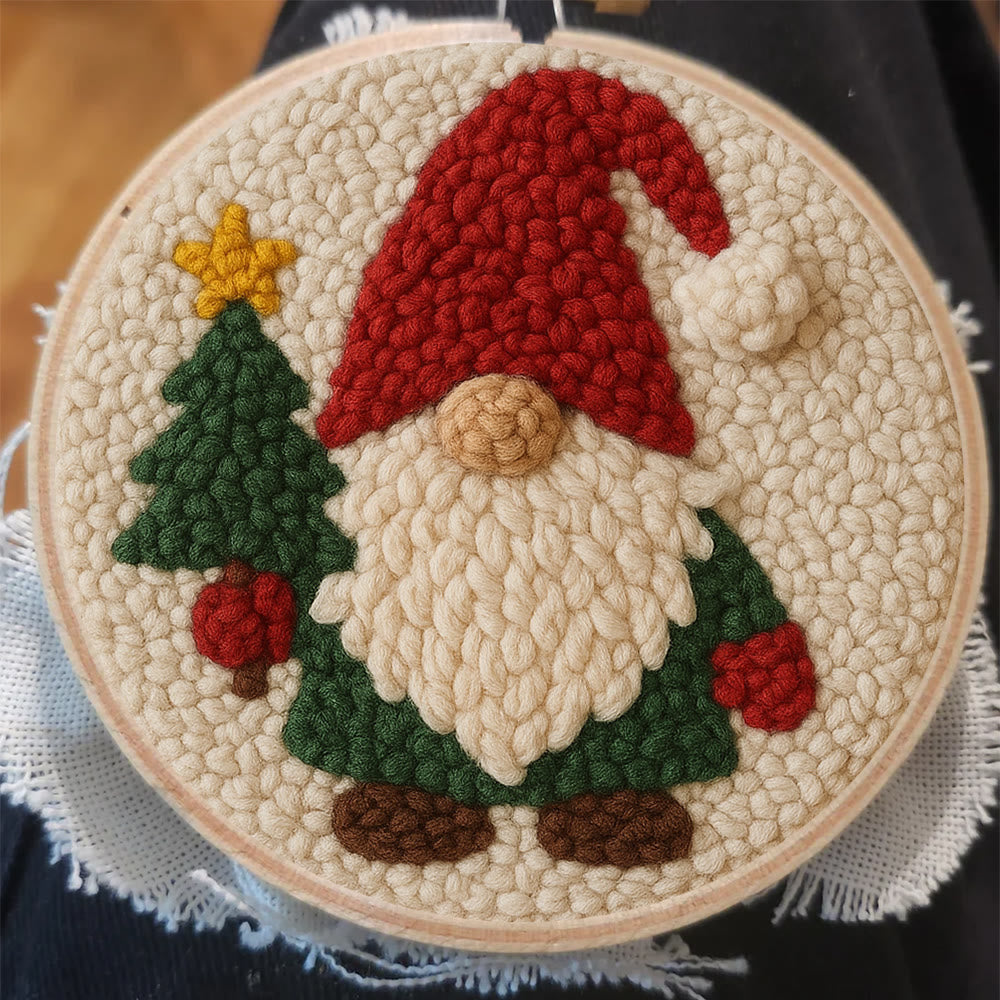 Christmas Gnome Punch Needle Kit - Diy Christmas Decoration | Cozy Handmade Wall | Art For Holiday - image 4