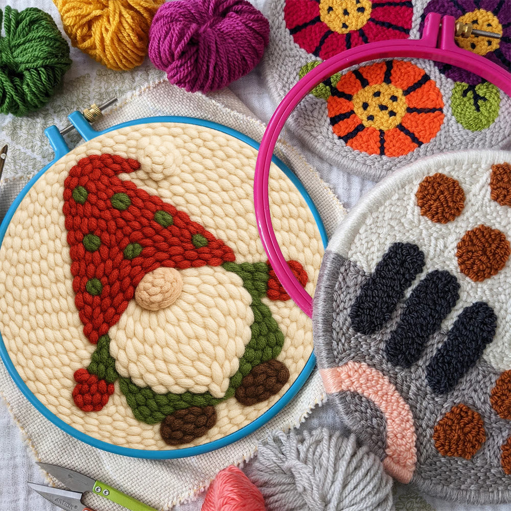 Christmas Gnome Punch Needle Kit - DIY Holiday Craft | Wall Art for Christmas Season - image 6