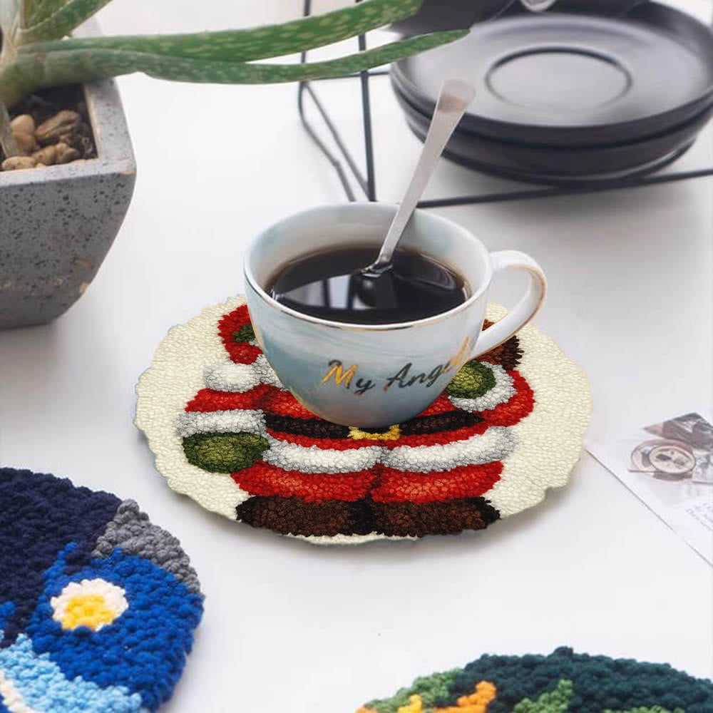 Santa Claus Punch Needle Kit - DIY Christmas Craft | Versatile Handmade Cup Mat - image 11