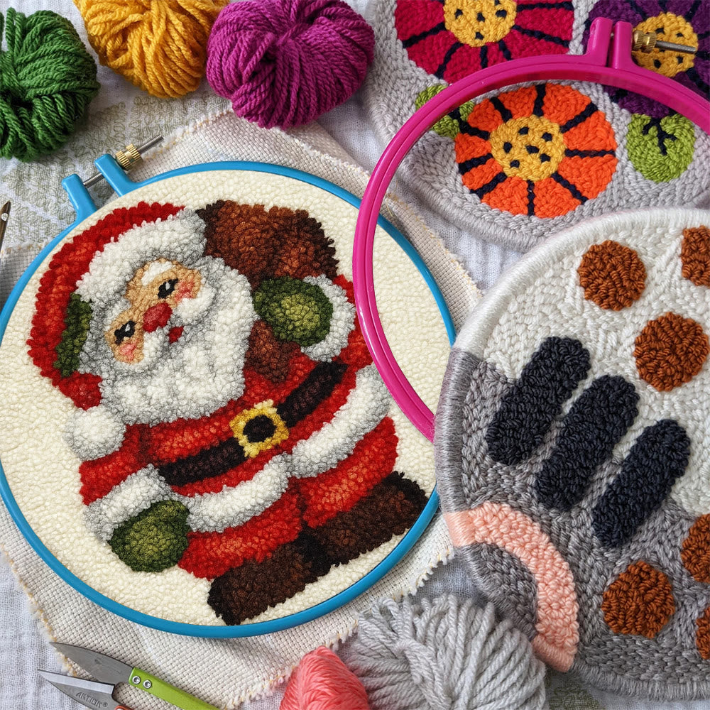 Santa Claus Punch Needle Kit - DIY Christmas Craft | Versatile Handmade Cup Mat - image 6