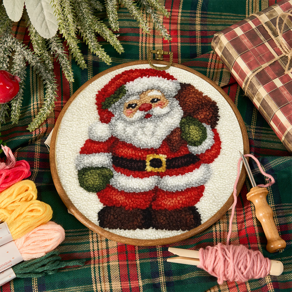 Santa Claus Punch Needle Kit - DIY Christmas Craft | Versatile Handmade Cup Mat - image 9