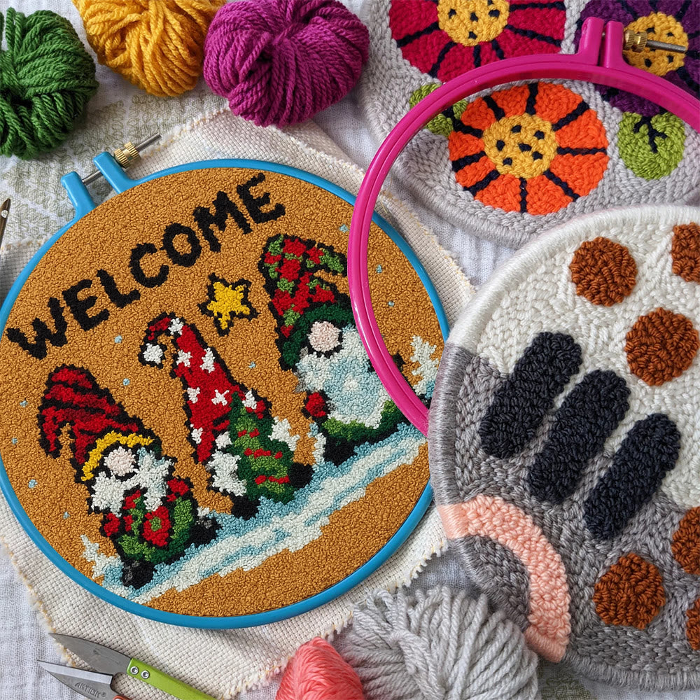 Christmas Gnome Welcome Punch Needle Kit - Holiday Craft | Festive Handmade Wall Decor - image 8