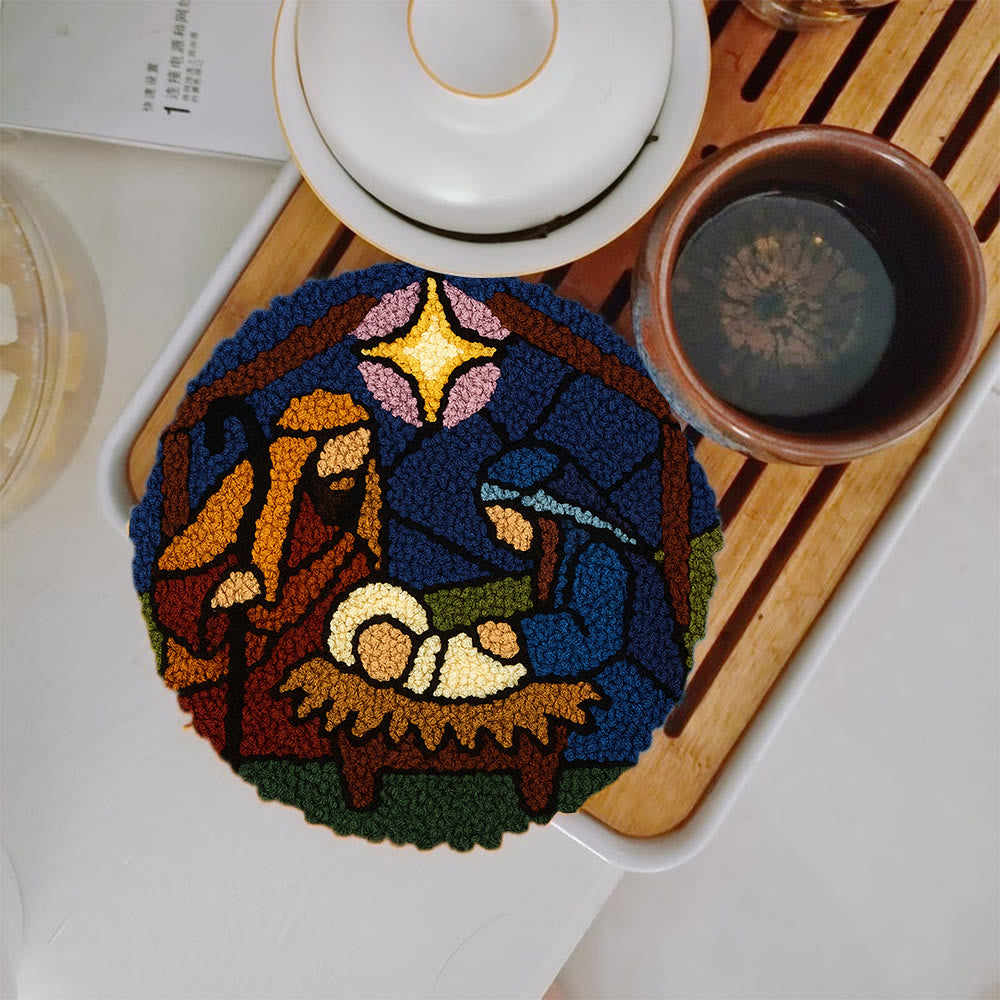 Nativity Scene Punch Needle Kit - Religious Craft | Handmade Decor For Religious Celebrations - image 1