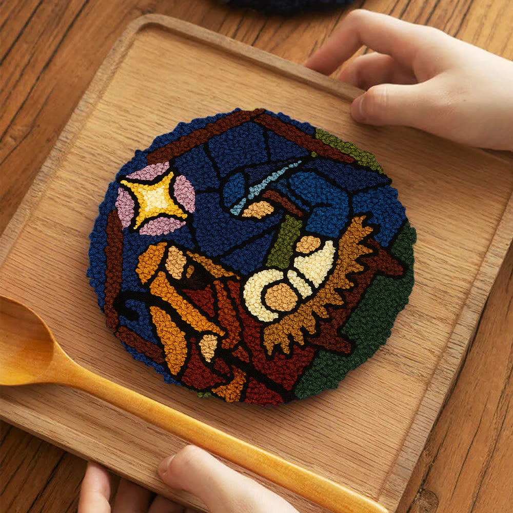 Nativity Scene Punch Needle Kit - Religious Craft | Handmade Decor For Religious Celebrations - 5 inch Coaster Kit - image 10