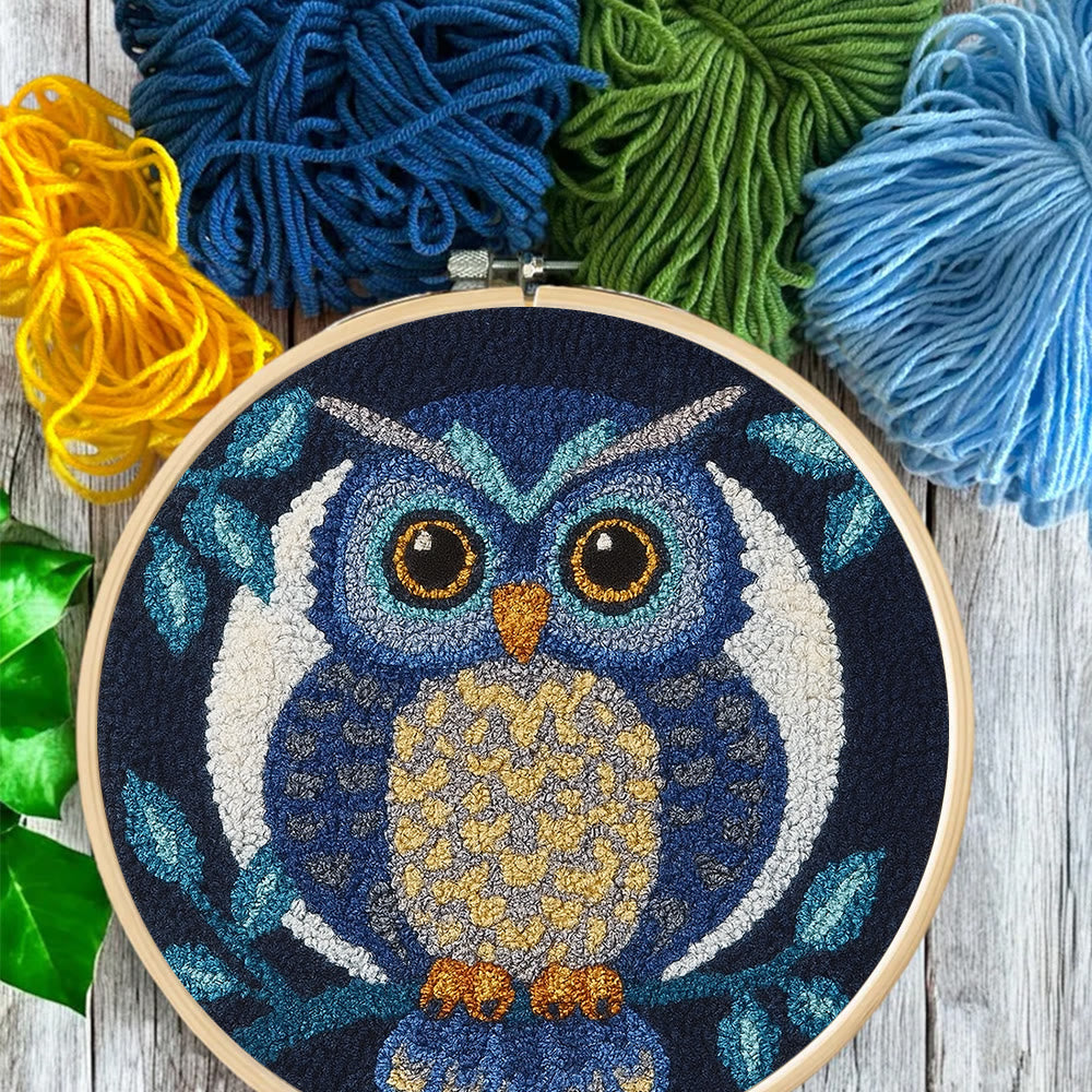 Blue Owl Punch Needle Kit - Handmade Craft | Detailed Outlines  - image 5