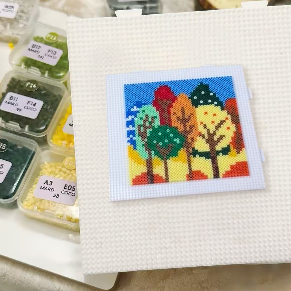 Rubbyoo Perler Beads Kit - Autumn Forest | Beautiful Landscape Art | Nice For Desk Decor - image 3