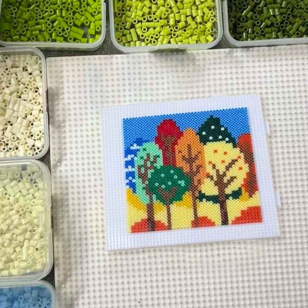 Rubbyoo Perler Beads Kit - Autumn Forest | Beautiful Landscape Art | Nice For Desk Decor - image 2