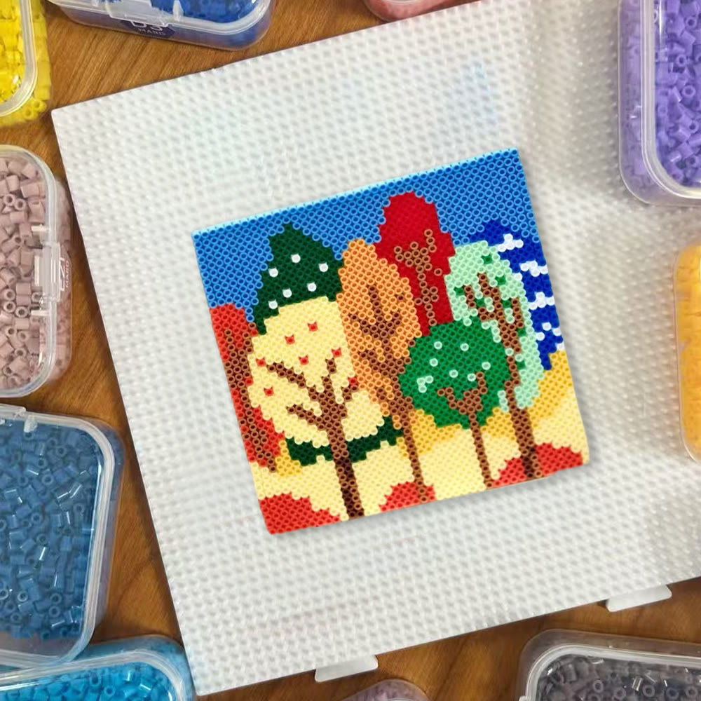 Rubbyoo Perler Beads Kit - Colourful Tree | Creative Bag Pendant | Perfect Handmade Gift - image 3