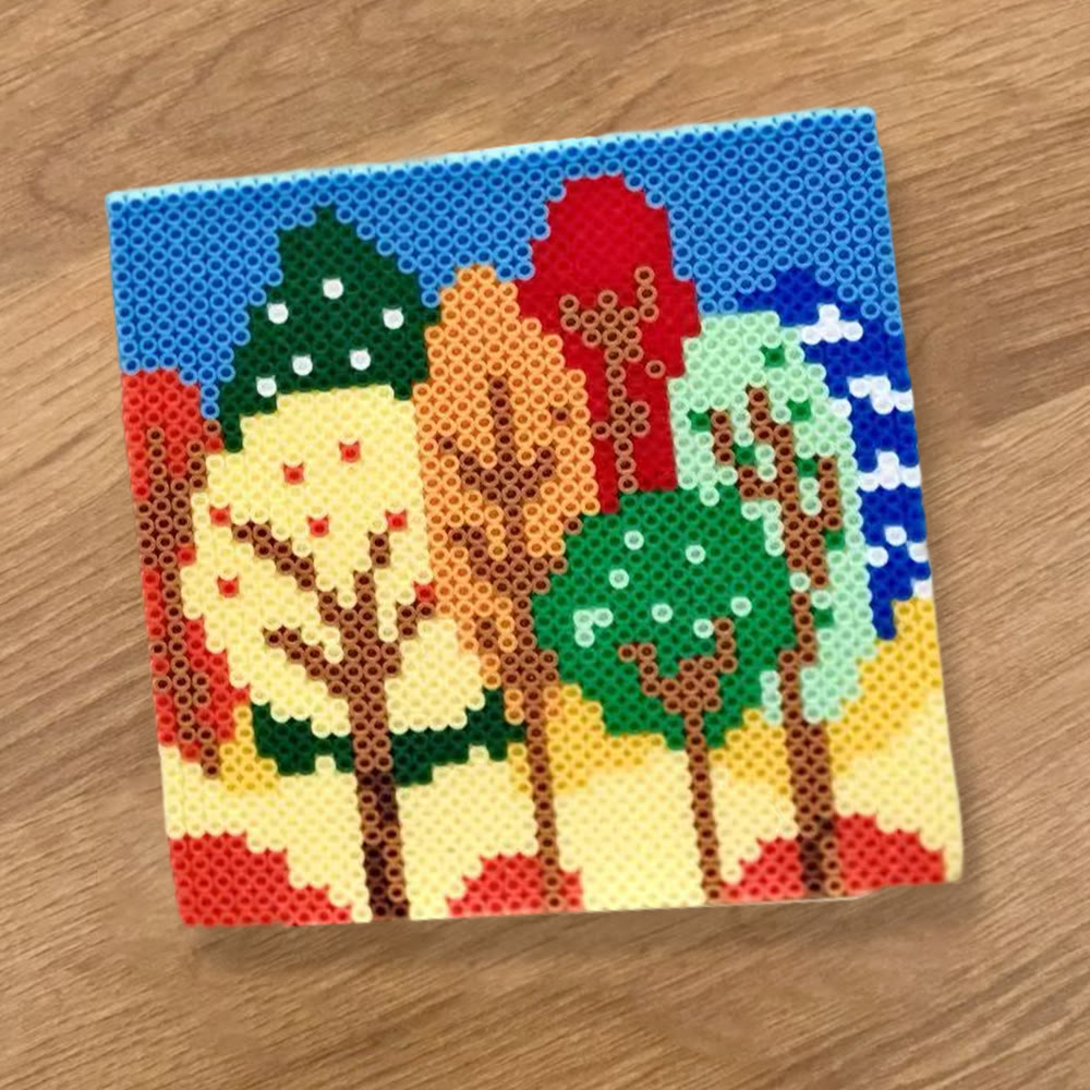 Rubbyoo Perler Beads Kit - Colourful Tree | Creative Bag Pendant | Perfect Handmade Gift - image 5
