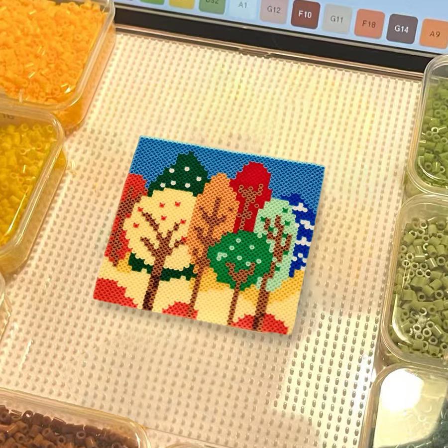 Rubbyoo Perler Beads Kit - Colourful Tree | Creative Bag Pendant | Perfect Handmade Gift - image 9