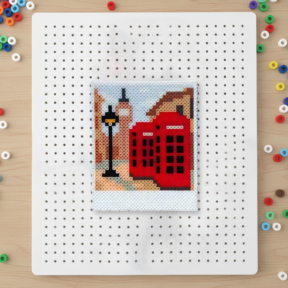 Rubbyoo Perler Beads Kit - Phone Booth | Personalized Handmade Decor | Unique Pixels Craft - 2.6 mm - Perler Beads Kit + Tool Kit - image 0