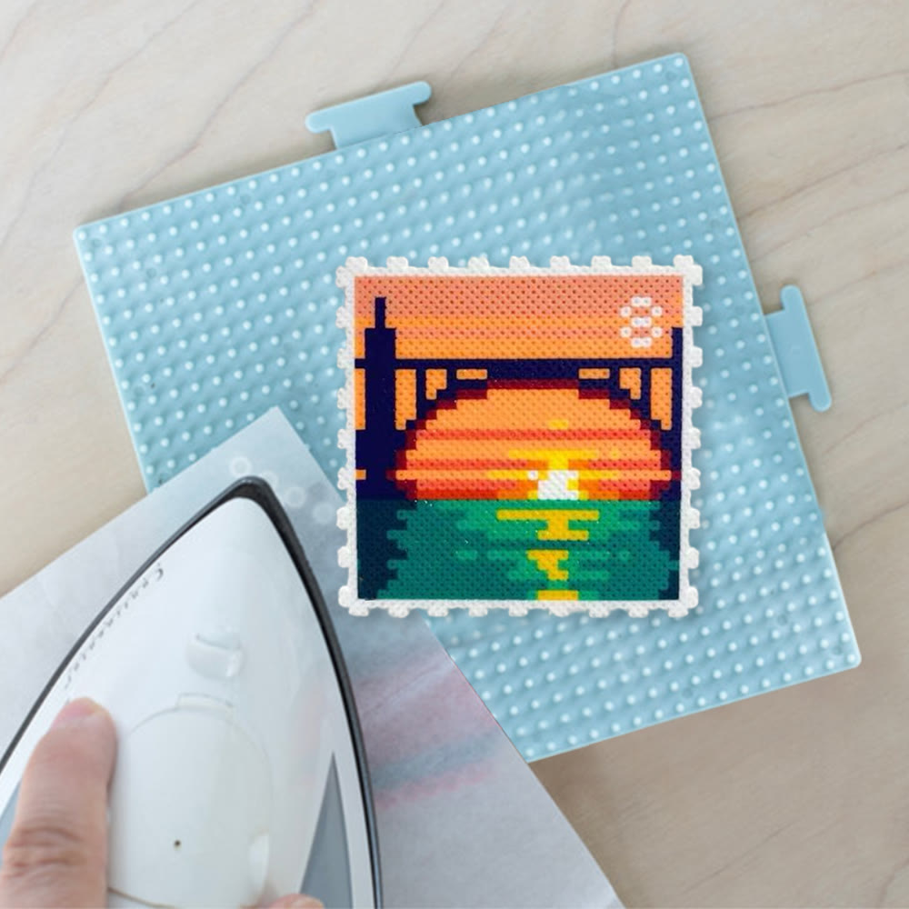 Rubbyoo Perler Beads Kit - Sunrise Bridge | Diy Pixels Landscape Gift | Creative Art For Kid - image 3