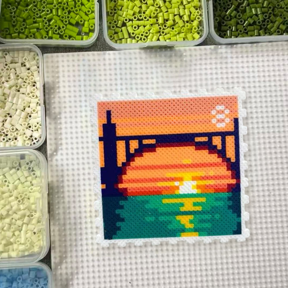 Rubbyoo Perler Beads Kit - Sunrise Bridge | Diy Pixels Landscape Gift | Creative Art For Kid - image 7