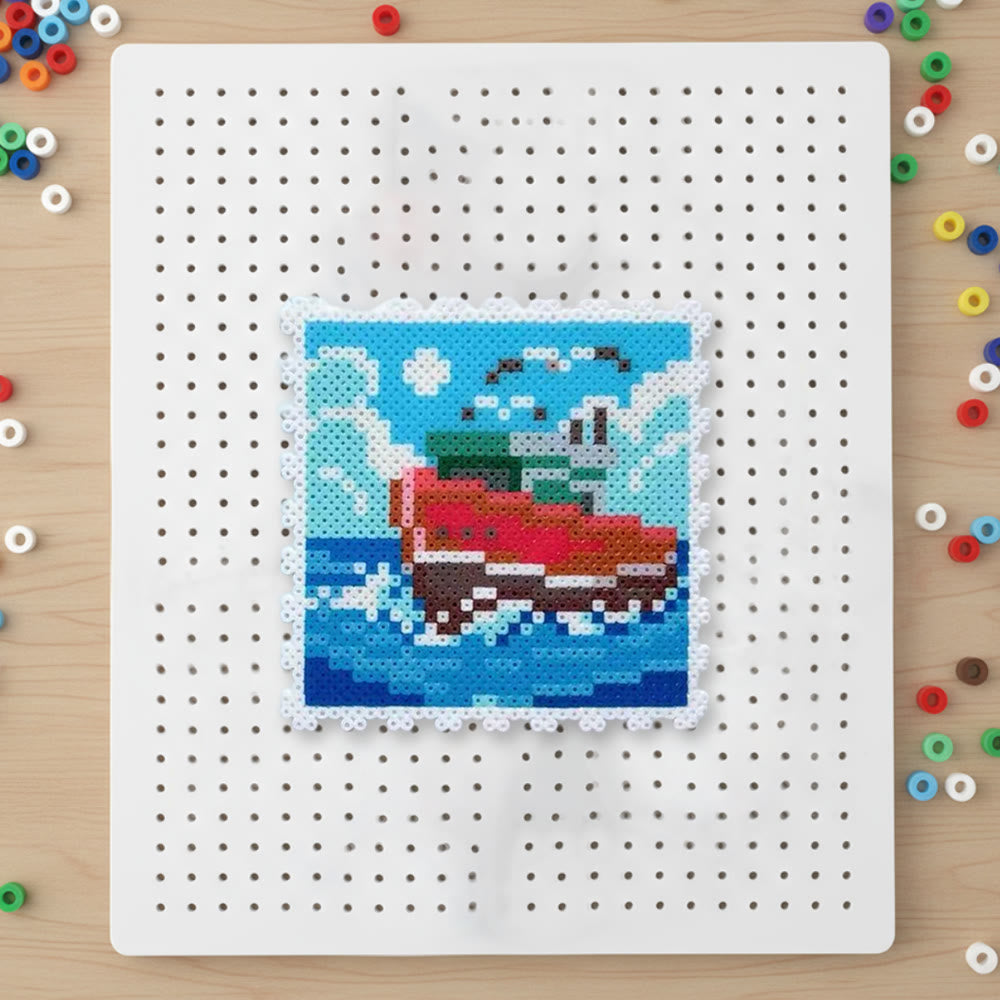 Rubbyoo Perler Beads Kit - Sailing Ship | Creative Pixel Stamps | Thoughtful Gift For Diy Beginner - 2.6 mm - Perler Beads Kit + Tool Kit - image 0