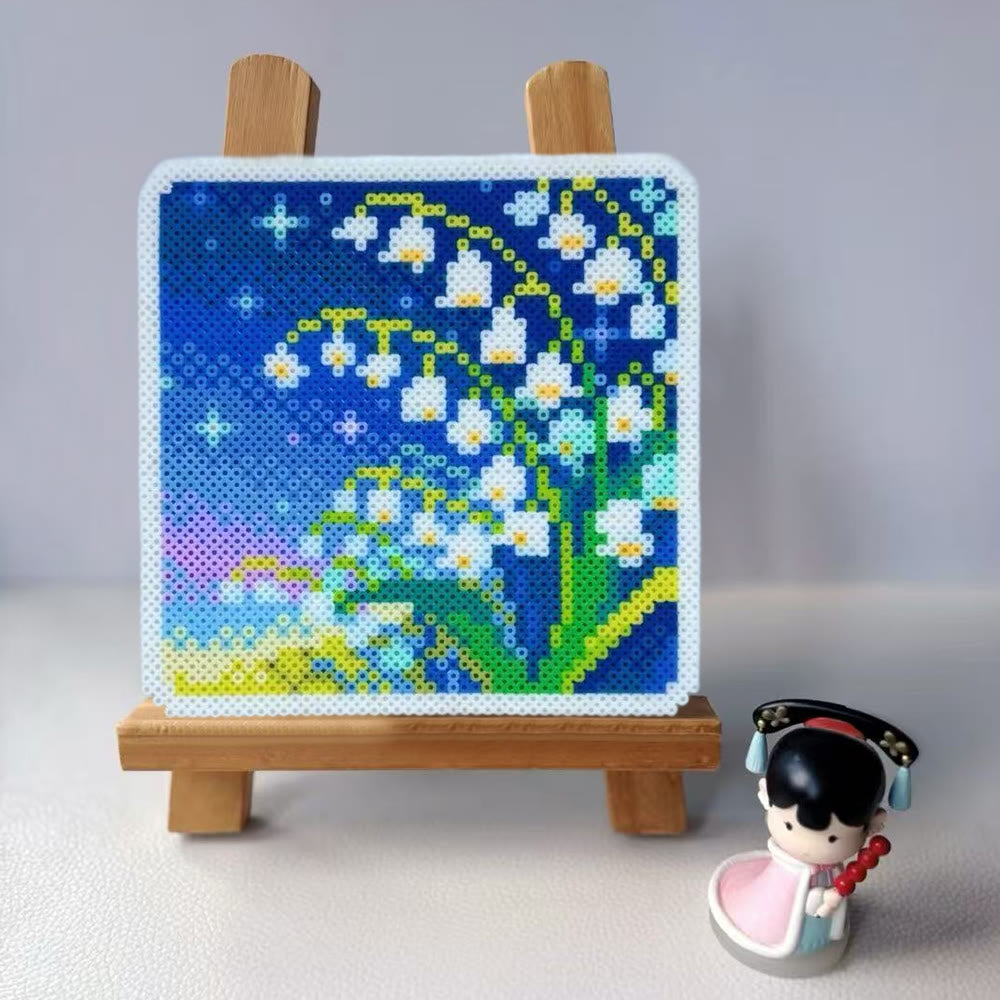 Rubbyoo Perler Beads Kit - Lily Of The Valley | Diy Floral Craft | Nice Gift For Her - image 1