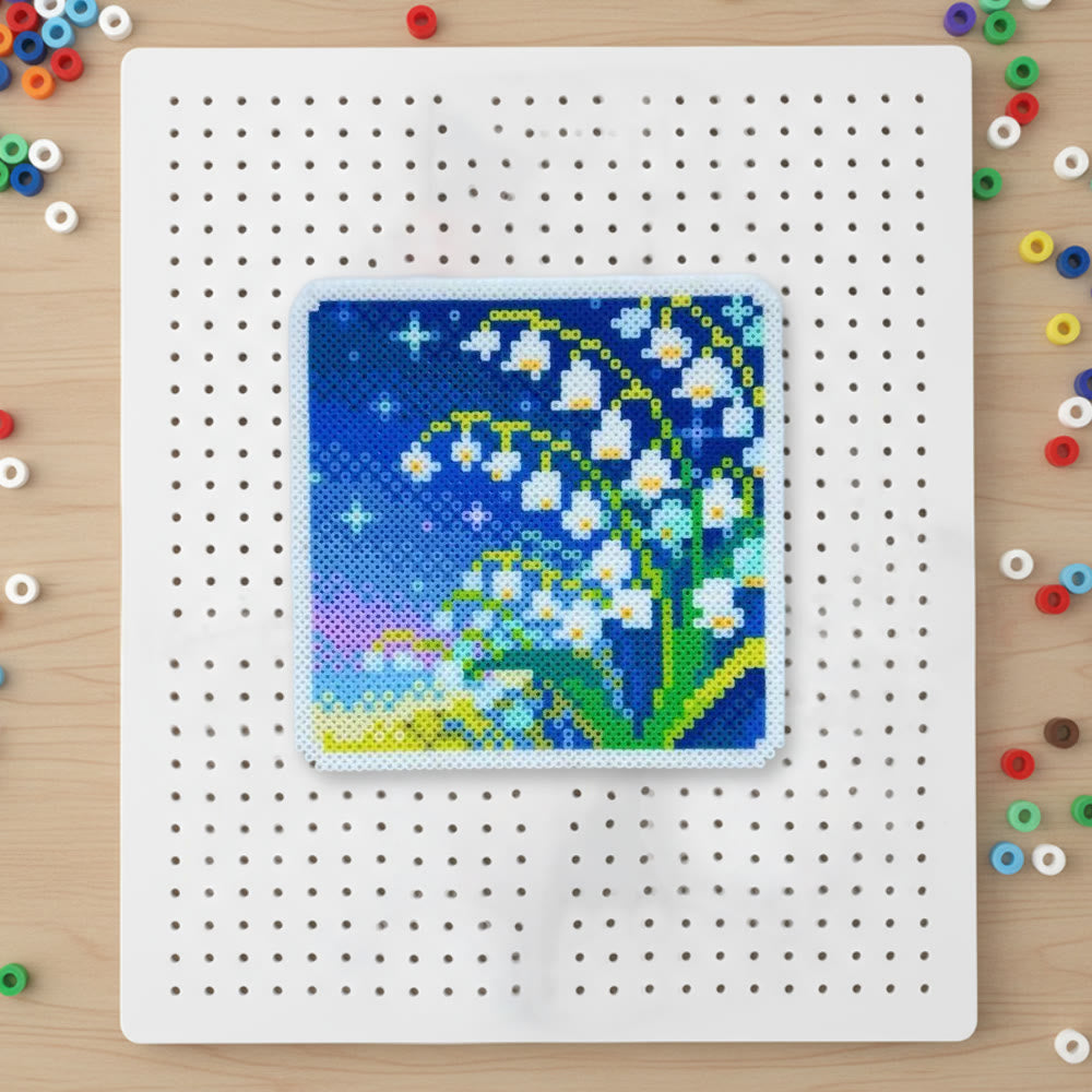 Rubbyoo Perler Beads Kit - Lily Of The Valley | Diy Floral Craft | Nice Gift For Her - 2.6 mm - Perler Beads Kit + Tool Kit - image 0