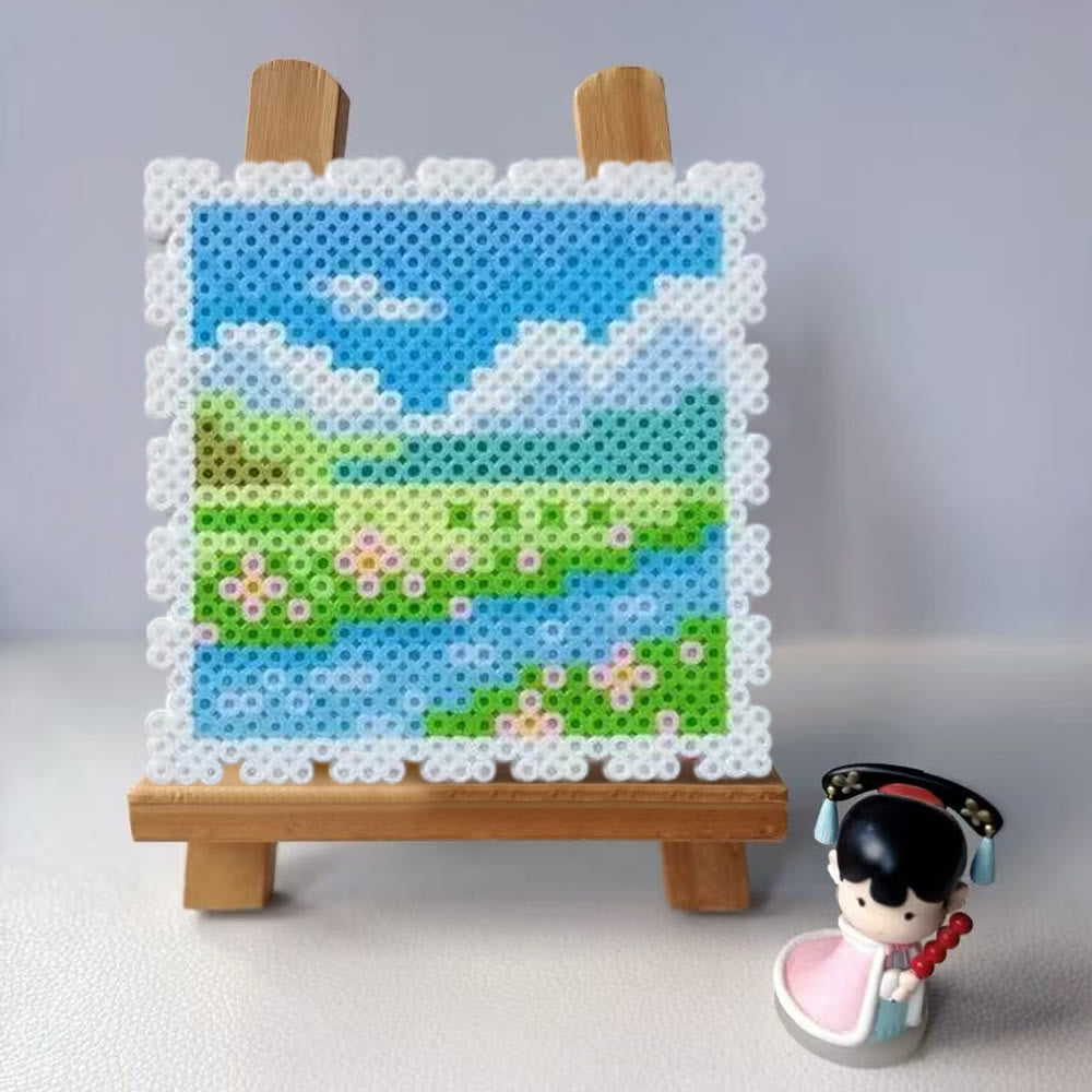 Rubbyoo Perler Beads Kit - Scenery In The Town | Floral And  Botanical Art | Unique Landscape Stamp - image 3
