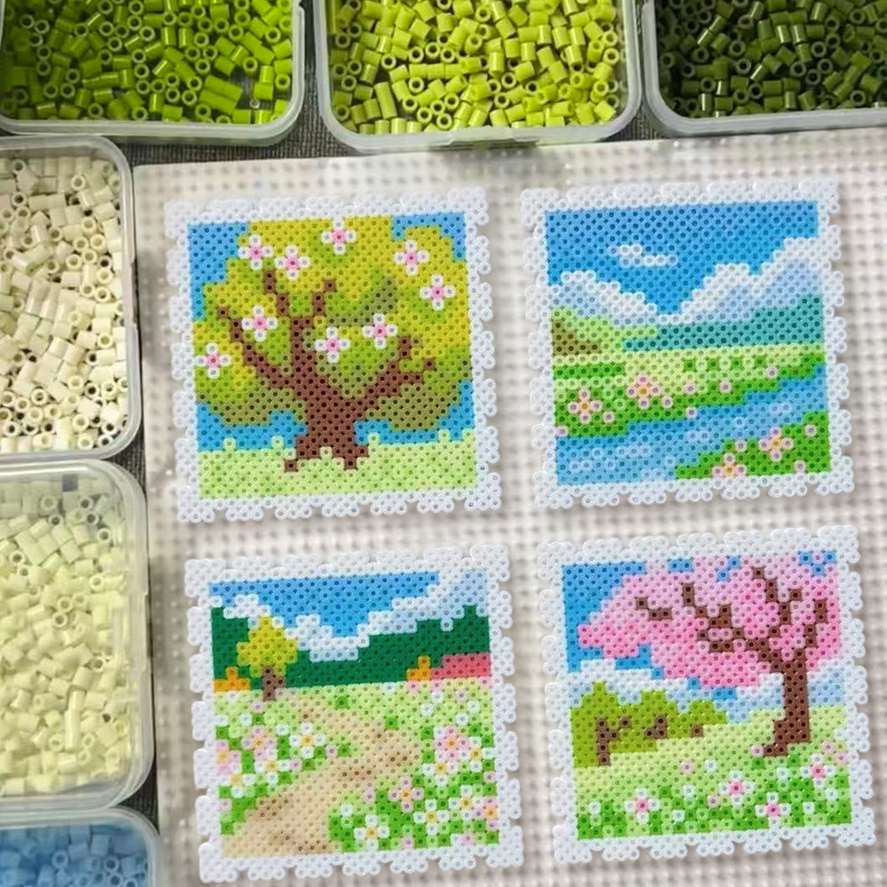 Rubbyoo Perler Beads Kit - Scenery In The Town | Floral And  Botanical Art | Unique Landscape Stamp - image 8