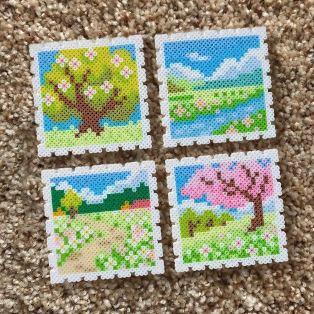 Rubbyoo Perler Beads Kit - Scenery In The Town | Floral And  Botanical Art | Unique Landscape Stamp - image 7