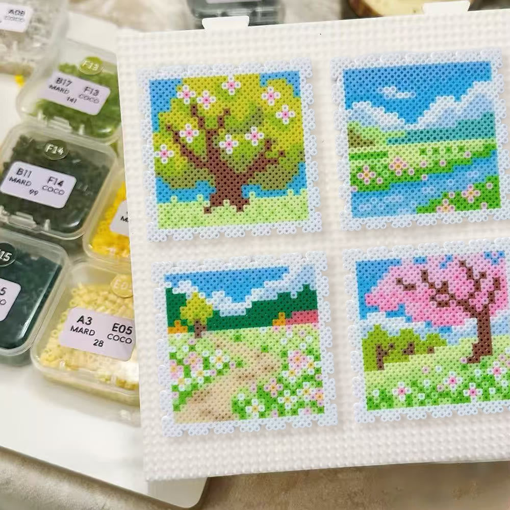 Rubbyoo Perler Beads Kit - Scenery In The Town | Floral And  Botanical Art | Unique Landscape Stamp - image 6