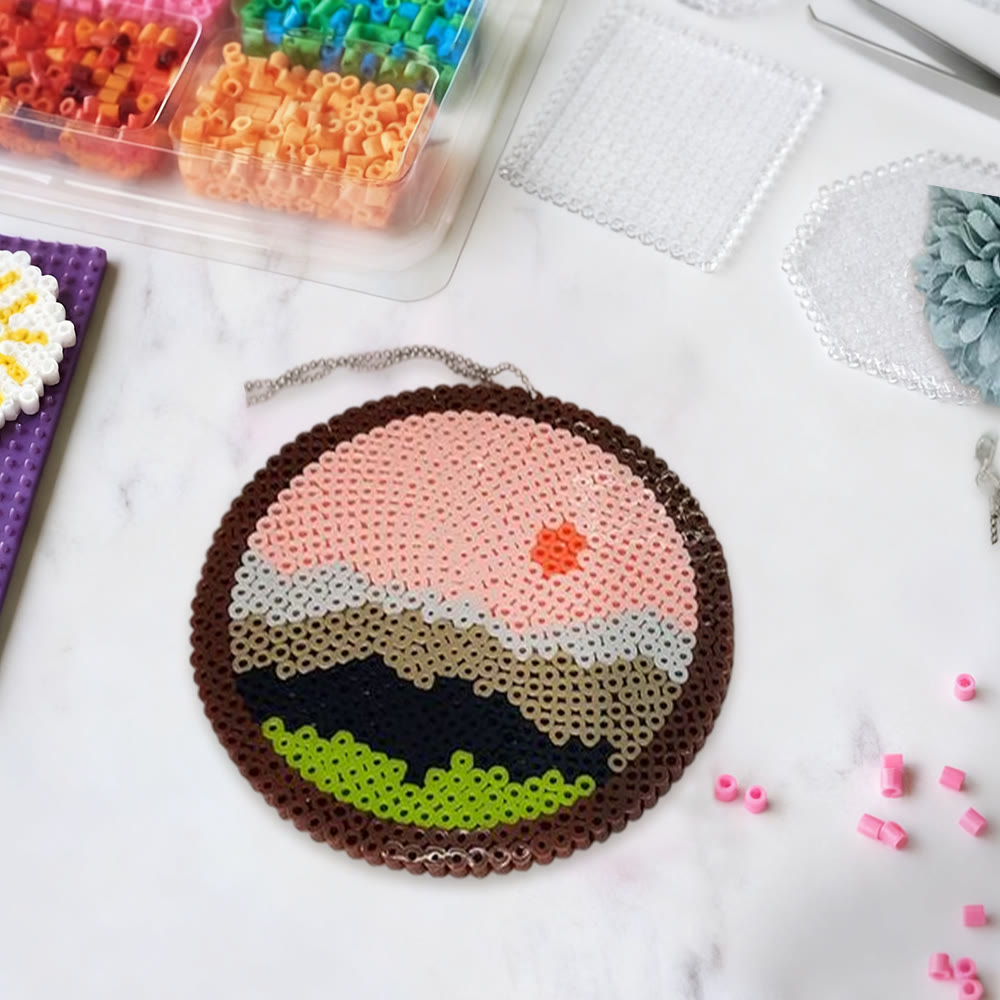 Rubbyoo Perler Beads Kit - Sunset Over The Mountains | Pixel Hanging Ornament | Diy Art Kits For Adults - image 4