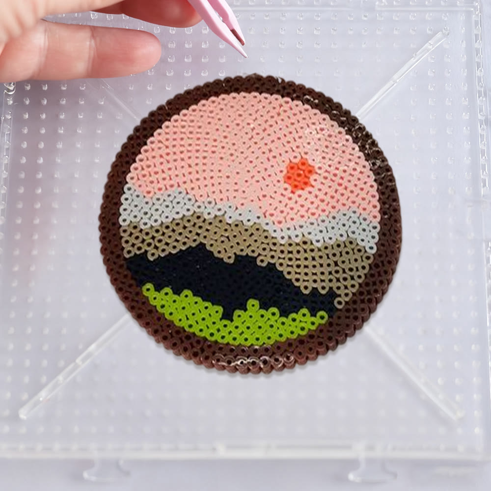 Rubbyoo Perler Beads Kit - Sunset Over The Mountains | Pixel Hanging Ornament | Diy Art Kits For Adults - image 2