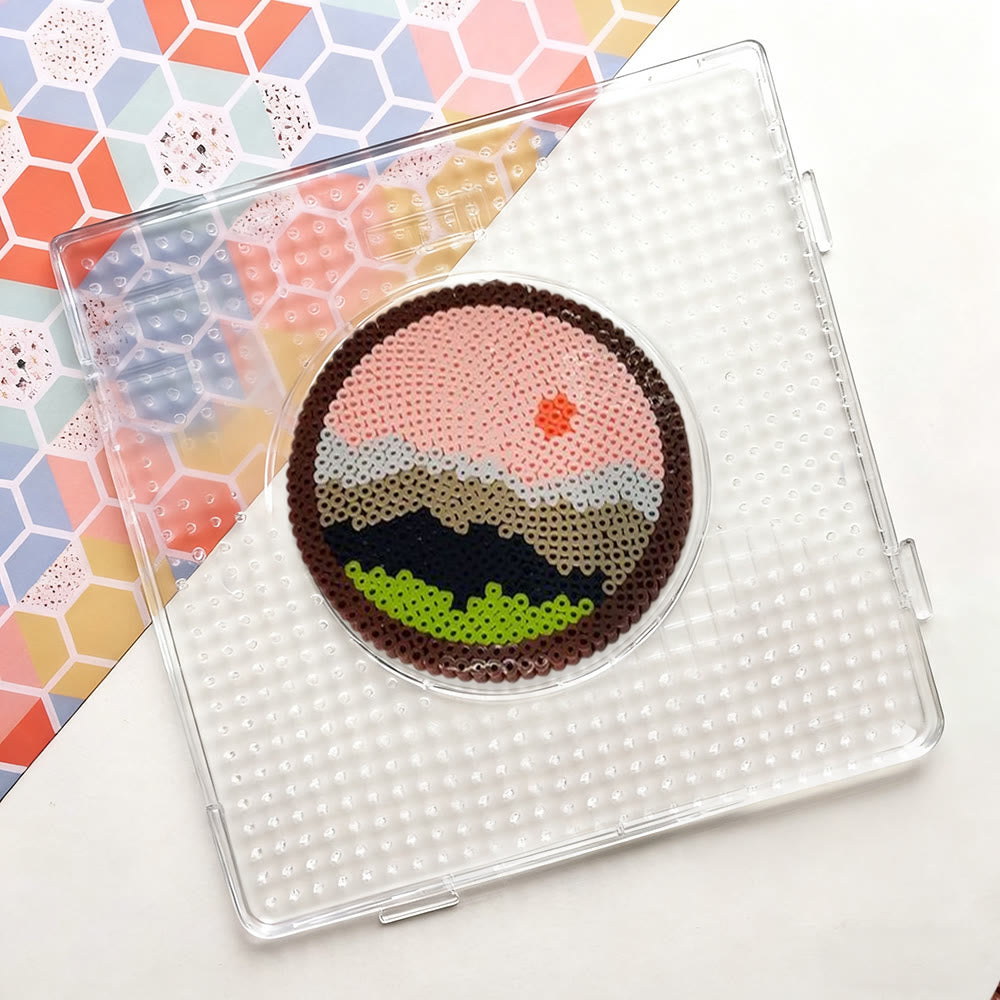 Rubbyoo Perler Beads Kit - Sunset Over The Mountains | Pixel Hanging Ornament | Diy Art Kits For Adults - image 1