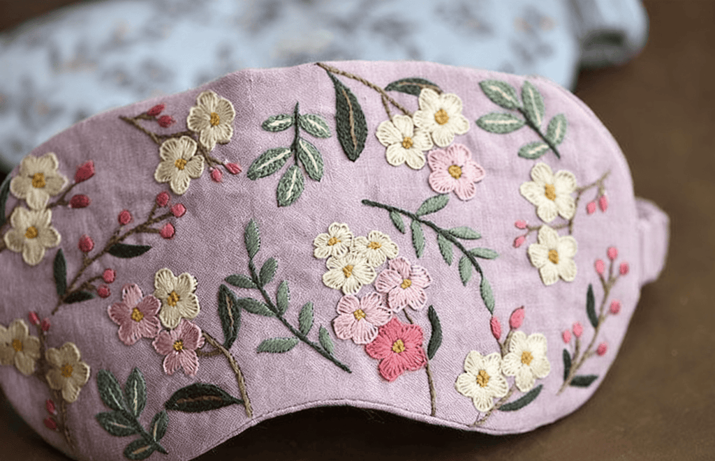 Handmade  Eye Mask Kit | Floral Eye Mask Handicraft | Unique Anniversary Gift - Purple - image 2