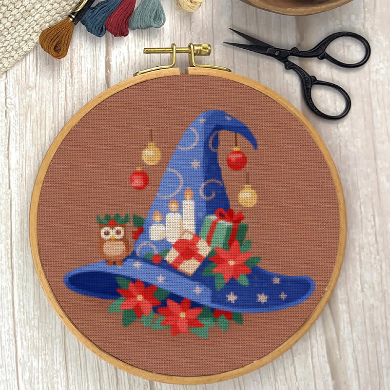Cross Stitch Kit - Christmas Wizard Hat | Diy Stitch Christmas Craft | Nice For Christmas Decor - image 3